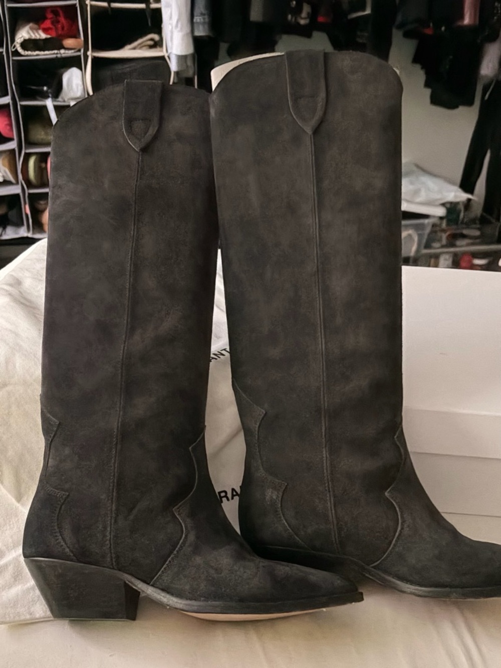 Isabel Marant Faded BlackTall Cowboy Boots - Picture 7 of 14